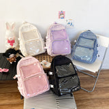 Lkblock Japanese Kawaii Itabag Women New 2024 Transparent Backpack Women Large Capacity Ita Backpack School Bags For College Student JK