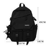 Lkblock Fashion Girl Leisure Rucksack High School Waterproof Nylon Shoolbag Women Mochila Multi Pocket College Laptop Backpack