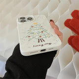 Lkblock Soft Cartoon Christmas Tree Pattern Phone Case For iPhone 16 15 14 13 12 11 Pro Max XR X XS 8 7 Plus Silicone Shockproof Cover