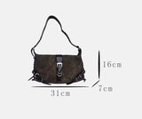 Lkblock Fashion Y2K women Armpit bag small PU Leather Shoulder Bag for female Tote Hip Hop Messenger Bag Commuter Female Handbag silver