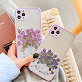 Lkblock Retro Oil Painting Flower Phone Case For iPhone 11 12 Pro Max 15 Pro Max 13 12 Mini X XR XS SE 2020 8 7 Plus 14 Plus Covers