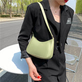 Lkblock New Women's Handbags Fashion Retro Solid Color Shoulder Underarm Bag PU Leather Casual Women Hobos Handbags Designer Bag
