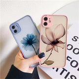 Lkblock Luxury Vintage Rose Flower Phone Case for iPhone 7 8 Plus SE2 X XR XS MAX 12 13 14 11 15 Pro Max Black Back Shockproof Covers