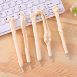 Lkblock 5Pcs/Set Funny Lifelike Bone Shape Ballpoint Pen School Office Writing Supplies Gift Stationery