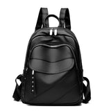 Lkblock Women's Shoulders Backpack Soft Lightweight PU Leather Travel Backpack Korean Fashion Versatile Students Schoolbag Mini Backpack