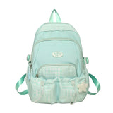 Lkblock Japanese Leisure Ins Literary School Small Fresh Plaid Backpack Female Korean Junior High School Students Backpack