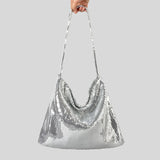 Lkblock Casual Sequins Large Capacity Tote Bag Shinny Women Shoulder Bags Bling Lady Handbags Summer Party Purses Big Female Bag 2024