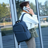 Lkblock New Style Daily Male Men Bags Backpack School Big Space Popular Large Students Fashionable Pockets Multi-Zipper Working