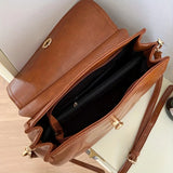 Lkblock Large Capacity Vintage Briefcase Spring 2024 New Style Texture Versatile Crossbody Handbag Daily Commuter Postman Bag Woman