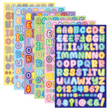 Lkblock 6Pcs Glitter 26 Letter Number Stickers Cartoon Initial Alphabet Paster Album Scrapbooking Phone DIY Decoration Stationery