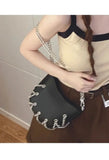 Lkblock Silver Crossbody Bags Women Summer High Street Chain Casual Messenger Bag Lady Harajuku Solid Saddle Hobos Bags Y2k