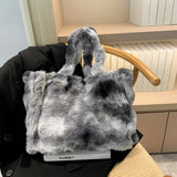 Lkblock Overlarge Plush Tote Bag Winter Faux Fur Bags for Women Shoulder Bag Fluffy Warm Handbag Designer Soft Shopper Purses Female New