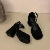 Lkblock Platform Night Club Mary Jane Shoes Fashion Cross Strap Thick Heel Shoes Ladies Dancing Party Prom Shoes