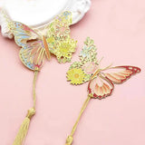 Lkblock Exquisite Butterfly Metal Bookmarks Fashion Flower Insect Shape Book Mark With Tassel School Office Supplies Student Stationery