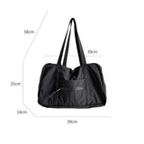 Lkblock Versatile Wearresistant Shoulder Bag High Quality Leisure Simple Short Distance Travel Bag Large Capacity Commuting Tote Bag