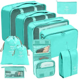 Lkblock 7/8/9/10 Pcs Set Travel Organizer Storage Bags Suitcase Packing Cubes Cases Portable Wardrobe Luggage Clothes Shoe Pouch Fold