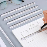 Lkblock 1Pcs Simple Transparent Triangular Straight Ruler Creative 15m/20cm Rulers Drawing Measuring Tools Stationery School Supplies