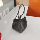 Lkblock Aesthetic Silver Womens Handbag 2024 New Fashion Chinese Style Bucket Bags Small Advanced Vintage Female Crossbody Bag