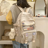 Lkblock Korean Ins Good-looking Junior High School Student Schoolbag Large-Capacity Backpack College Students' Backpack