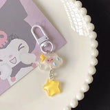 Lkblock Cute Mood Cloud Star Keychain Girls Cartoon Kawaii Key Chain for Women Couple Children Bag Charms Kpop Jewelry Key Accessories