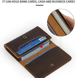 Lkblock Vintage Card Holder Men Genuine Leather Credit Card Holder Small Wallet Mini Purse for Men Money Bag ID Business Cards Holder