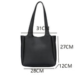 Lkblock Fashion Women PU Leather Totes Large Capacity Ladies Shoulder Bags Casual All-match Handbags Shopping Bags