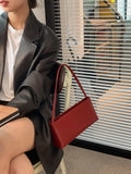 Lkblock Korean Niche Design French  New Hand-held Underarm Bag Retro Red Single Shoulder Crossbody Bags