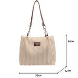 Lkblock Big design tote bag winter softcorduroy handbags for women Fashion trend Shoulder Messenger Bags Shopper bag wallet