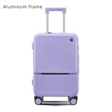 Lkblock Front Opening Zipper Travel Suitcase Luggage on Mute Universal Wheel Fashion Multifunction Carry-Ons Cabin Boarding Bag