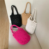 Lkblock Luxury Designer Handbag Woven Cute Casual Versatile Solid Color Small Women Bag Crochet High Quality New 2024 Fashion Clutch