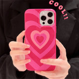 Lkblock Fashion Cute Love Heart Phone Case for IPhone 15 14 13 12 11 Pro Max Mini X XR XS 7 8 Plus SE Shockproof Glossy Tpu Cover