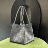 Lkblock Aesthetic Silver Womens Handbag 2024 New Fashion Chinese Style Bucket Bags Small Advanced Vintage Female Crossbody Bag