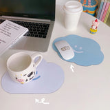 Lkblock Kawaii Cloud Mouse Pad Cute Desk Mat Waterproof Non Slip Insulation Pad Korean Stationery Table Mat Coster Office Supplies