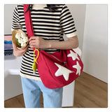 Lkblock Star Y2k Messenger Bag Women New Harajuku Cute Canvas Casual Tote Crossbody Bag Ladies Red Bolsa Mujer Aesthetic