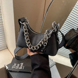 Lkblock Chains Pu Zipper Ladies Shoulder Bags Hot Sale Light Luxury Crossbody Bags for Women 2024 Fashion