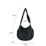 Lkblock 2024 New Nylon Pleated Shoulder Bag Fashionable Drawstring Design Crossbody Bag High Quality Large Capacity Tote Bag