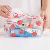 Lkblock Big Waterproof Transparent Pencil Case PVC Stationery Gift Girls Students Pencil Bag Kawaii Makeup Cosmetic Bag Travel Bags