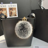 Lkblock Fluffy Real Fox Fur Ball Poms Keychain For Women Luxury Pompom Keyring Accessories Bag Decoration Emo Trinket Jewelry Gifts