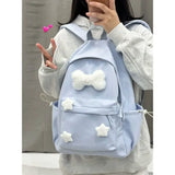 Lkblock Japanese Kawaii Star Bone Backpack for Girls Large Capacity Cute Backpacks Korean Leisure Sweet Fashion Student Schoolbags Y2k