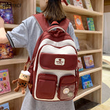 Lkblock Fashion Girls Cute Design Bookbag Student Kawaii Shoulder Bag Travel Rucksack Women Laptop Mochila Teens Schoolbag Backpack