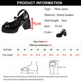 Lkblock Punk Heart Buckle High Heels Pumps Women 2024 Spring Y2K Black Chunky Platform Lolita Shoes Woman Bowtie Thick Heel Gothic Shoes