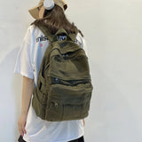 Solid Color Womans Versatile Canvas Backpacks