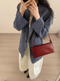 Lkblock Korean Niche Design French  New Hand-held Underarm Bag Retro Red Single Shoulder Crossbody Bags