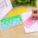 Lkblock 4Pcs/Lot Children Drawing Template Rulers Creative Baby Painting Stencils Scrapbooking DIY Tools Art Craft School Supplies Toys