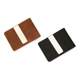 Lkblock New Fashion Men's Leather Money Clips Wallet Multifunctional Thin Man Card Purses Women Metal Clamp For Money Cash Holder