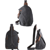 Lkblock Vintage Canvas Men Chest Bag Fashion Men Canvas Sling Bag Zipper Leisure Durable Crossbody Bag for Youth