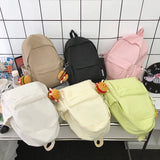 Lkblock 2024 Hot Selling Candy Colored Hamburger Pendant Backpack with College Style Minimalist and Fashionable Girl Backpack