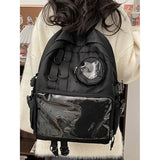 Lkblock Collage Style School Bag For Teenage Girl Itabag Kawaii Backpack Transparent Love Heart JK Backpack Women New 2024 Laptop Bag