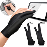 Lkblock Two-Fingers Anti-Fouling Drawing Gloves Elastic Table Digital Board Screen Draw Accessories For Arists Painting Art Supplies