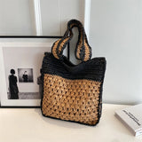 Lkblock Designer Straw Beach Shoulder Bags Women Handbags and Purses New Trendy Summer Travel Holiday Bags High Quality